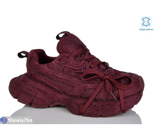 Кросівки жіночі на весну/осінь (6 пар р.36-41) бордовий  "TETRAST"