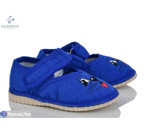 Тапки дитячі на весну/осінь (10 пар р.20-27) синій  "Acorus"