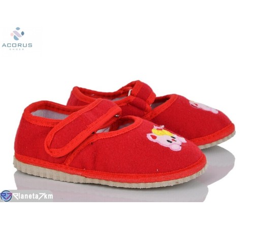 Тапки дитячі на весну/осінь (10 пар р.24-29) червоний  "Acorus"