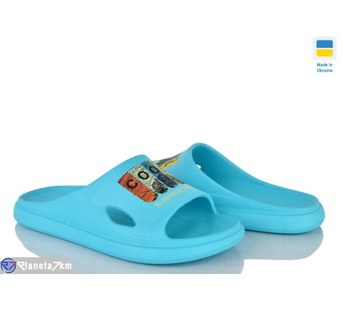 Шлепки жіночі на літо (6 пар р.36-41) блакитний  "Ladmir"