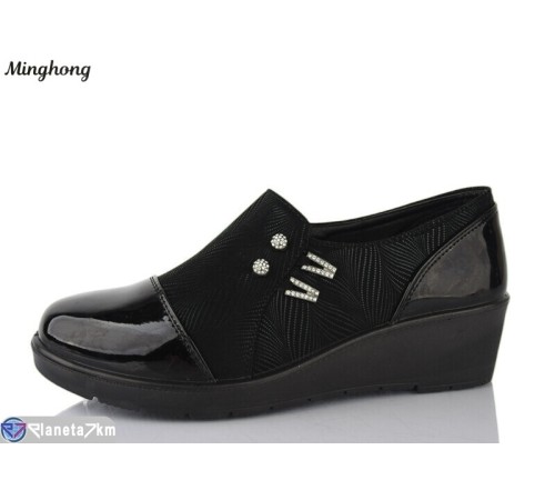 Туфлі жіночі на весну/осінь (8 пар р.37-42) чорний  "HORSE"