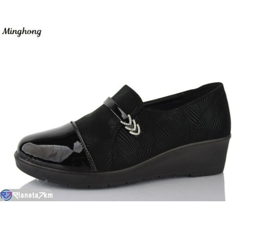 Туфлі жіночі на весну/осінь (8 пар р.37-42) чорний  "HORSE"