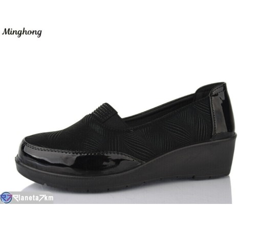 Туфлі жіночі на весну/осінь (8 пар р.37-42) чорний  "HORSE"