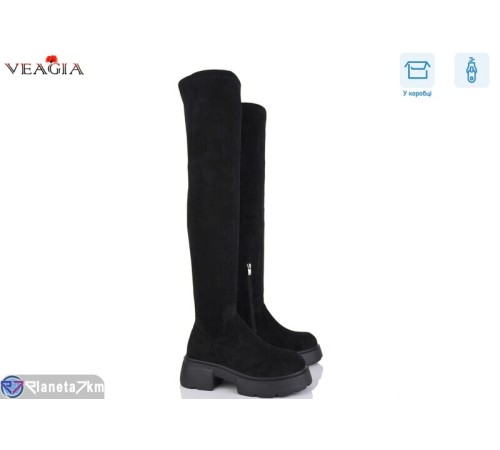 Ботфорти жіночі на весну/осінь (6 пар р.36-41) чорний  "Veagia-ADA"