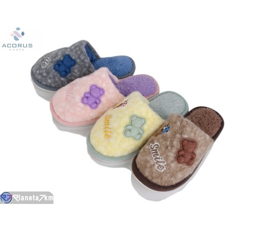 Тапки дитячі на зиму (12 пар р.30-35) мікс  "Acorus"