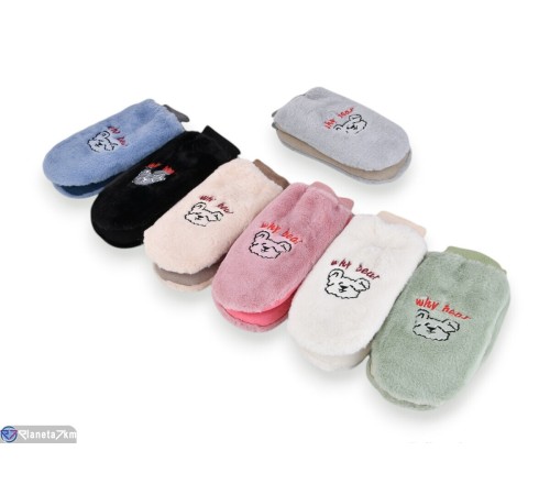 Рукавиці дитячі на зиму (12 шт. р.сетка 6-8) мікс  "KaPira"