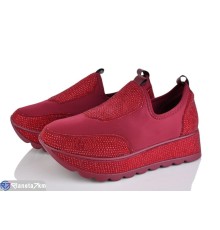 Кросівки жіночі на весну/осінь (8 пар р.36-41) бордовий  "LOREDANA"