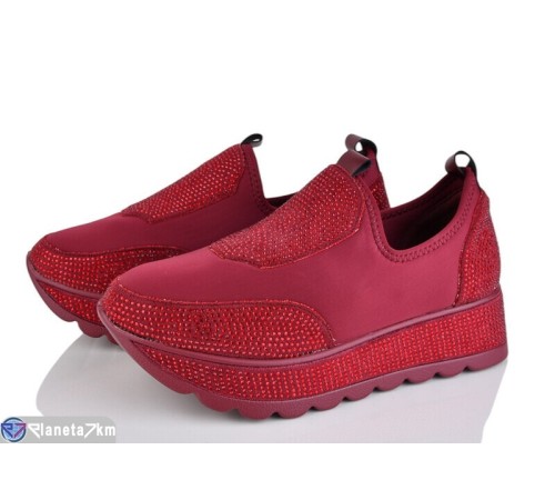 Кросівки жіночі на весну/осінь (8 пар р.36-41) бордовий  "LOREDANA"