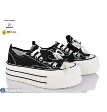 Кеди жіночі на весну/осінь (8 пар р.35-40) чорний  "BELIES-D"