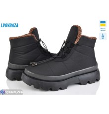 Черевики жіночі на зиму (6 пар р.37-41) чорний  "LEOBAZA"