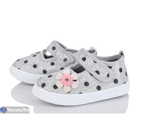 Тапки дитячі на весну/осінь (6 пар р.21-26) срібний  "DOMINGO"