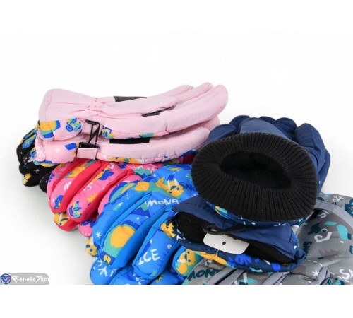 Рукавички дитячі на зиму (12 шт. р.сетка 8-10) мікс  "KaPira"