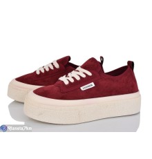 Кросівки жіночі на весну/осінь (8 пар р.36-40) бордовий  "LOREDANA"