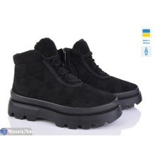 Черевики жіночі на зиму (6 пар р.37-41) чорний  "LEOBAZA"