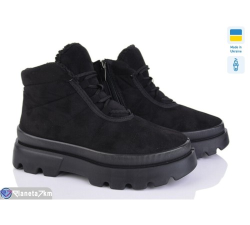 Черевики жіночі на зиму (6 пар р.37-41) чорний  "LEOBAZA"