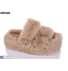 Тапки жіночі на весну/осінь (8 пар р.36-40) коричневий  "Super Gear"