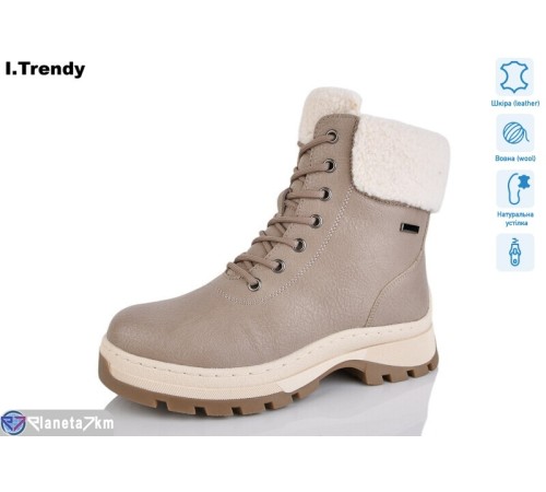 Черевики жіночі на зиму (6 пар р.36-41) коричневий  "Trendy"