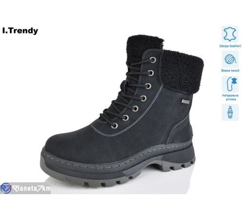 Черевики жіночі на зиму (6 пар р.36-41) чорний  "Trendy"