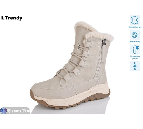 Черевики жіночі на зиму (6 пар р.36-41) бежевий  "Trendy"