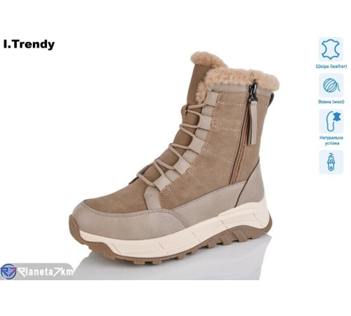 Черевики жіночі на зиму (6 пар р.36-41) коричневий  "Trendy"