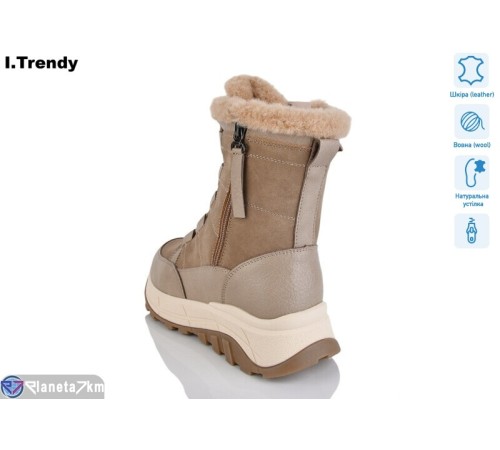 Черевики жіночі на зиму (6 пар р.36-41) коричневий  "Trendy"