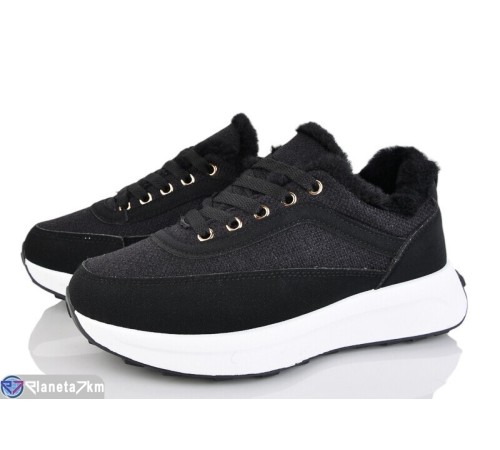 Кросівки жіночі на зиму (8 пар р.36-41) чорний  "LOREDANA"