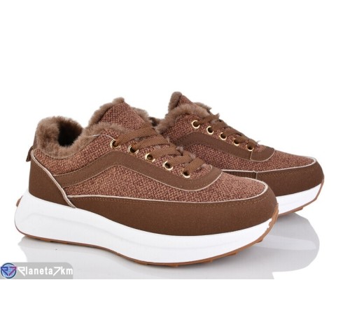 Кросівки жіночі на зиму (8 пар р.36-41) коричневий  "LOREDANA"
