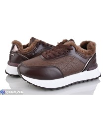 Кросівки жіночі на зиму (8 пар р.36-41) коричневий  "LOREDANA"