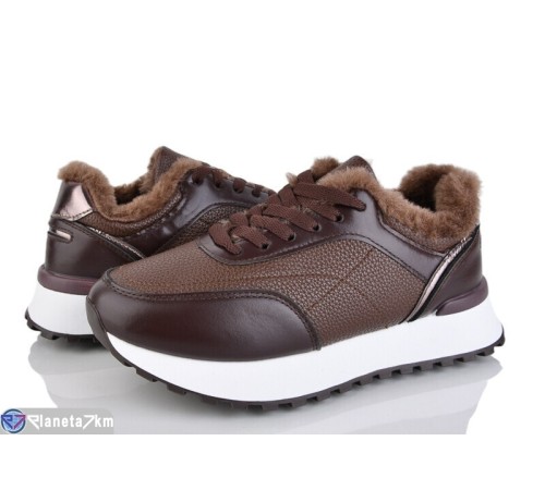 Кросівки жіночі на зиму (8 пар р.36-41) коричневий  "LOREDANA"