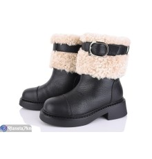 Черевики жіночі на зиму (6 пар р.36-40) чорний  "MARADONA"