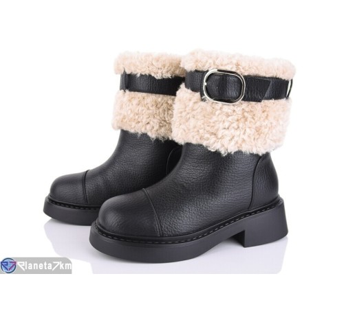 Черевики жіночі на зиму (6 пар р.36-40) чорний  "MARADONA"