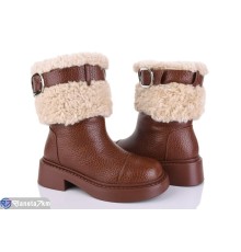 Черевики жіночі на зиму (6 пар р.36-40) коричневий  "MARADONA"