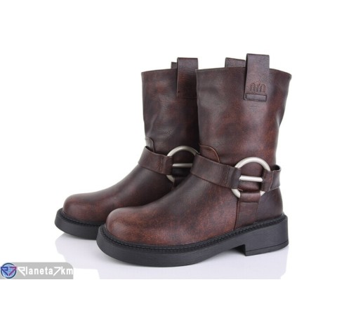 Черевики жіночі на зиму (6 пар р.36-40) коричневий  "MARADONA"