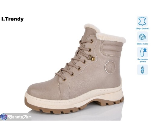 Черевики жіночі на зиму (6 пар р.36-41) коричневий  "Trendy"