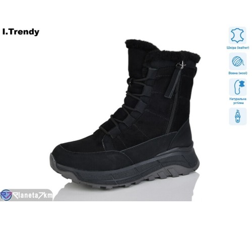 Черевики жіночі на зиму (6 пар р.36-41) чорний  "Trendy"