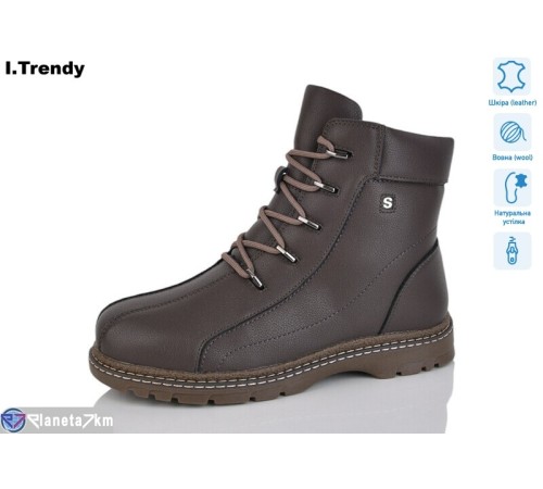 Черевики жіночі на зиму (6 пар р.36-41) коричневий  "Trendy"