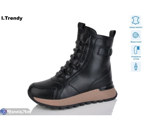Черевики жіночі на зиму (6 пар р.36-41) чорний  "Trendy"
