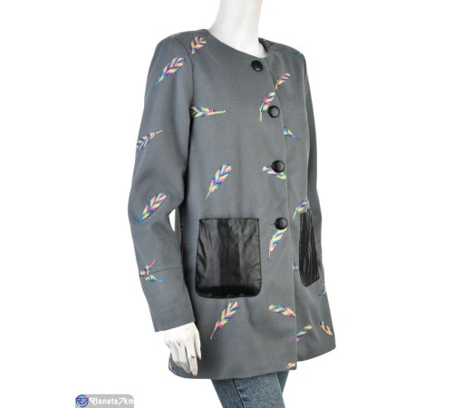 Пальто жіноче на весну/осінь (3 шт. р.сетка M-XL) сірий  "Kalabok"