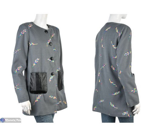 Пальто жіноче на весну/осінь (3 шт. р.сетка M-XL) сірий  "Kalabok"