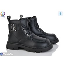 Черевики дитячі на весну/осінь (8 пар р.32-37) чорний  "Леопард"