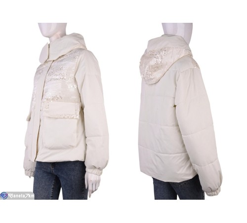 Куртка жіноча на весну/осінь (4 шт. р.сетка M-2XL) бежевий  "Kalabok"
