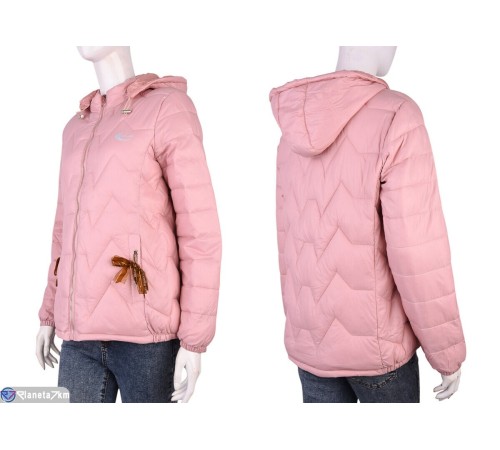 Куртка жіноча на весну/осінь (5 шт. р.сетка XL-4XL) рожевий  "Kalabok"