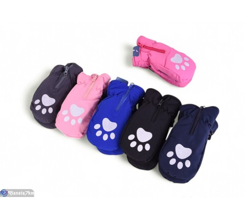 Рукавиці дитячі на зиму (12 шт. р.сетка 4-6) мікс  "KaPira"