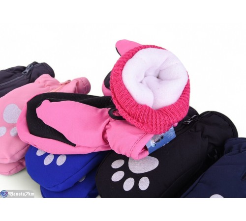 Рукавиці дитячі на зиму (12 шт. р.сетка 4-6) мікс  "KaPira"