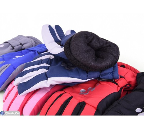 Рукавички дитячі на зиму (12 шт. р.сетка 6-8) мікс  "KaPira"