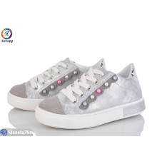 Дитячі кросівки на весну/осінь (12 пар р.24-30) срібний  "Леопард"