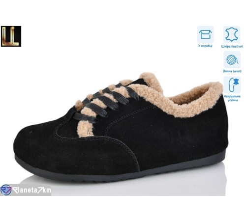 Туфлі жіночі на зиму (8 пар р.36-40) чорний  "Lilin"