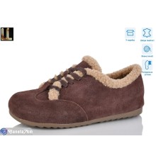 Туфлі жіночі на зиму (8 пар р.36-40) коричневий  "Lilin"