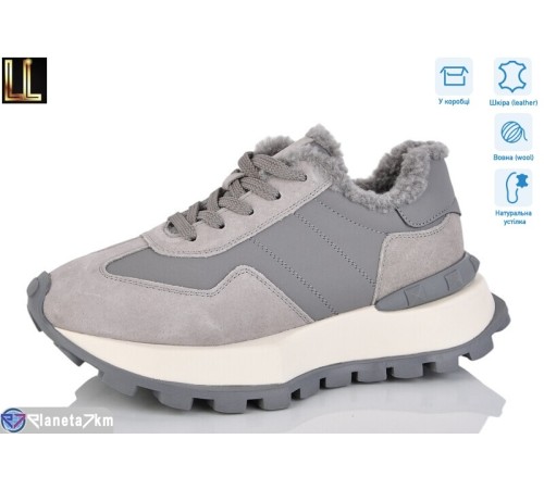 Кросівки жіночі на зиму (8 пар р.36-41) сірий  "Lilin"