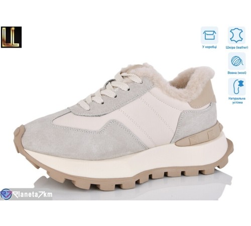 Кросівки жіночі на зиму (8 пар р.36-41) бежевий  "Lilin"